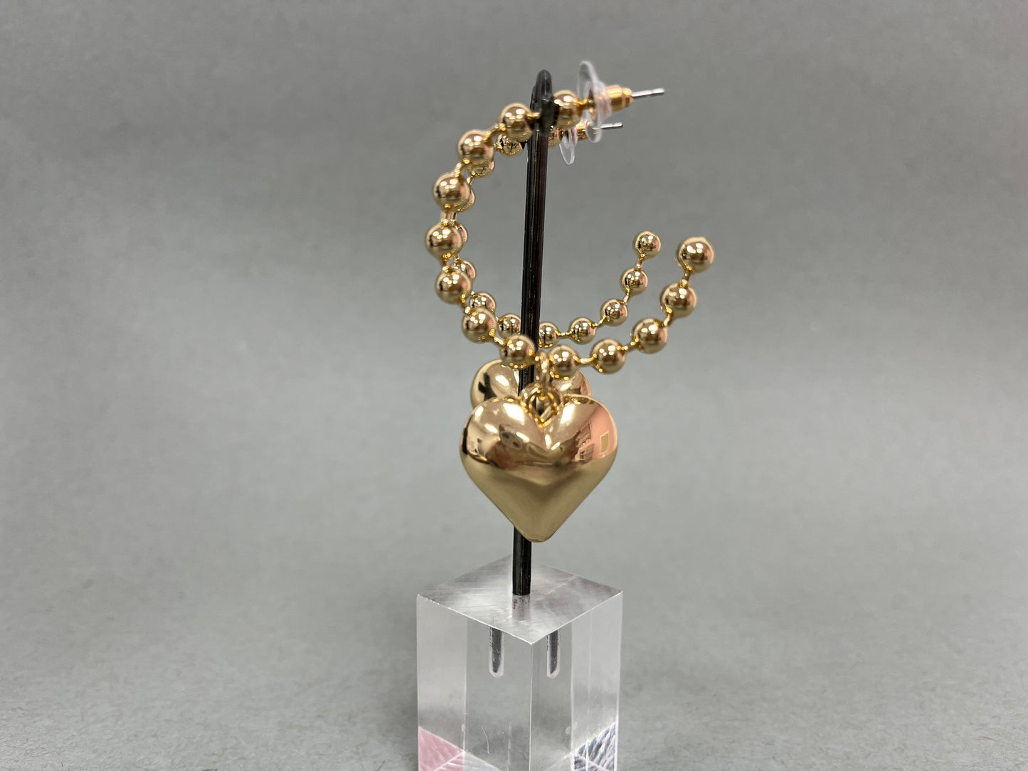 Studded Heart Hoops (silver and gold!)