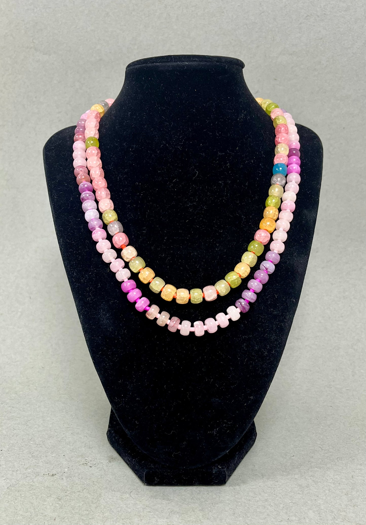 Set of 2 Colored Bead Necklaces