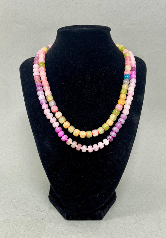 Set of 2 Colored Bead Necklaces