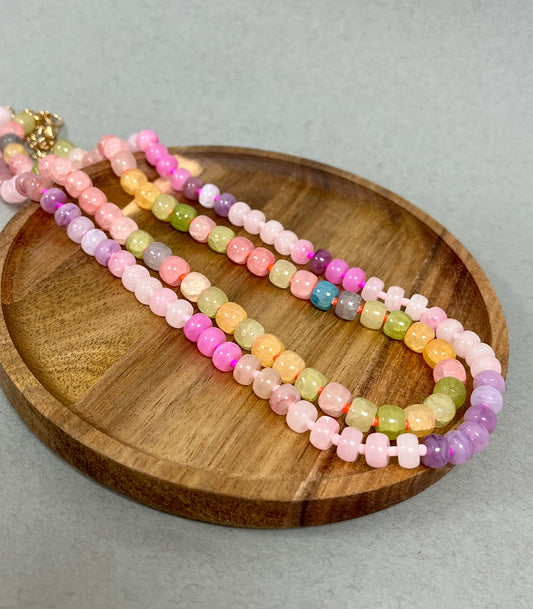 Set of 2 Colored Bead Necklaces