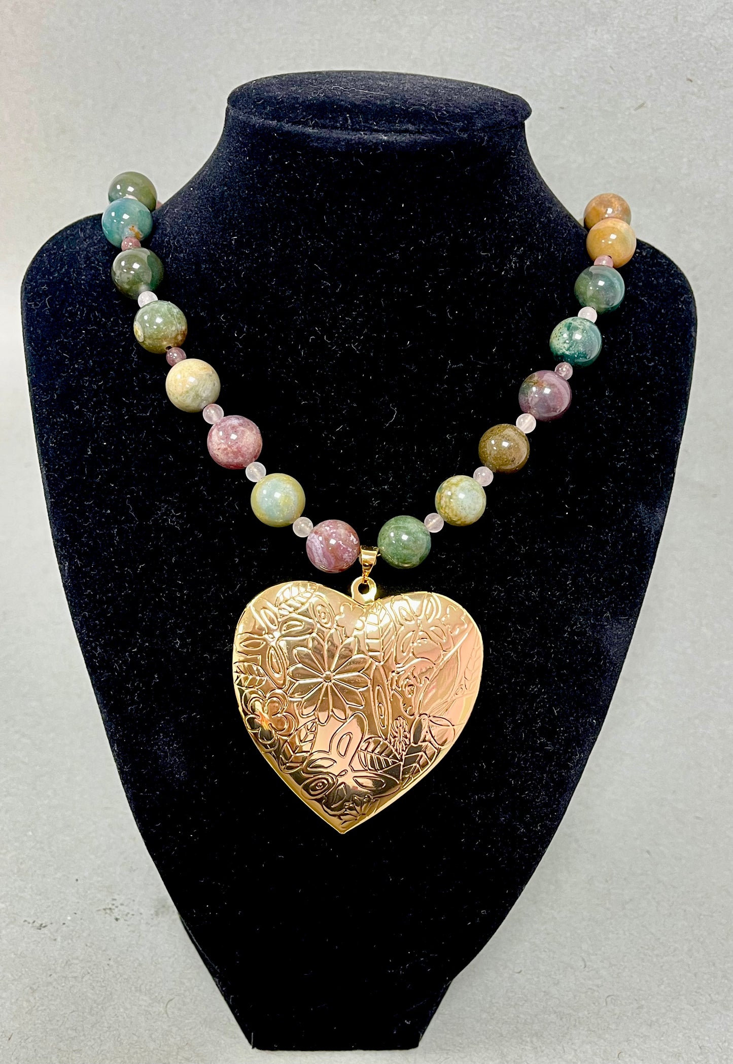 Colorful Bead Large Heart Necklace