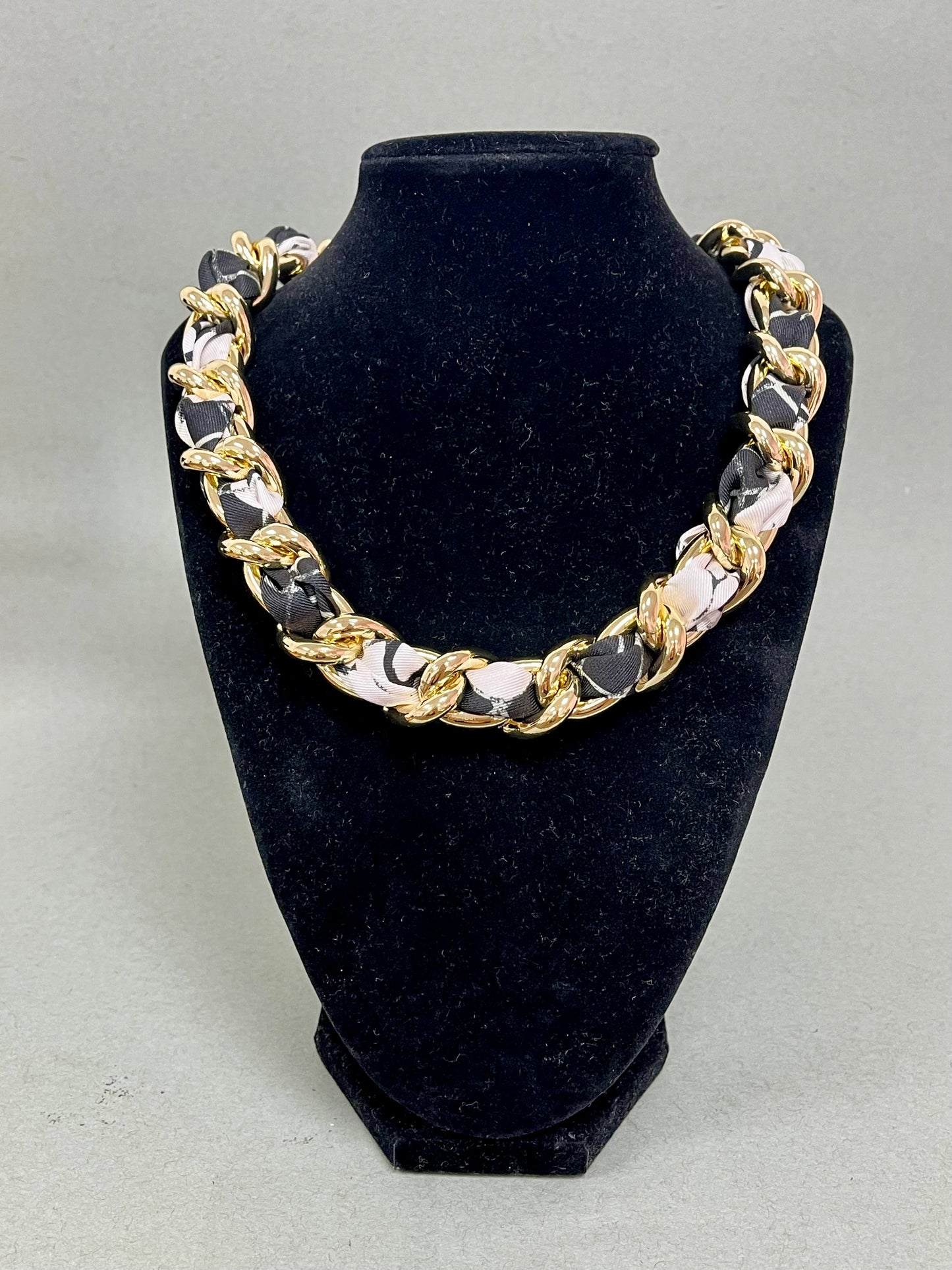 Scarf and Chain Necklace- 4 Colors