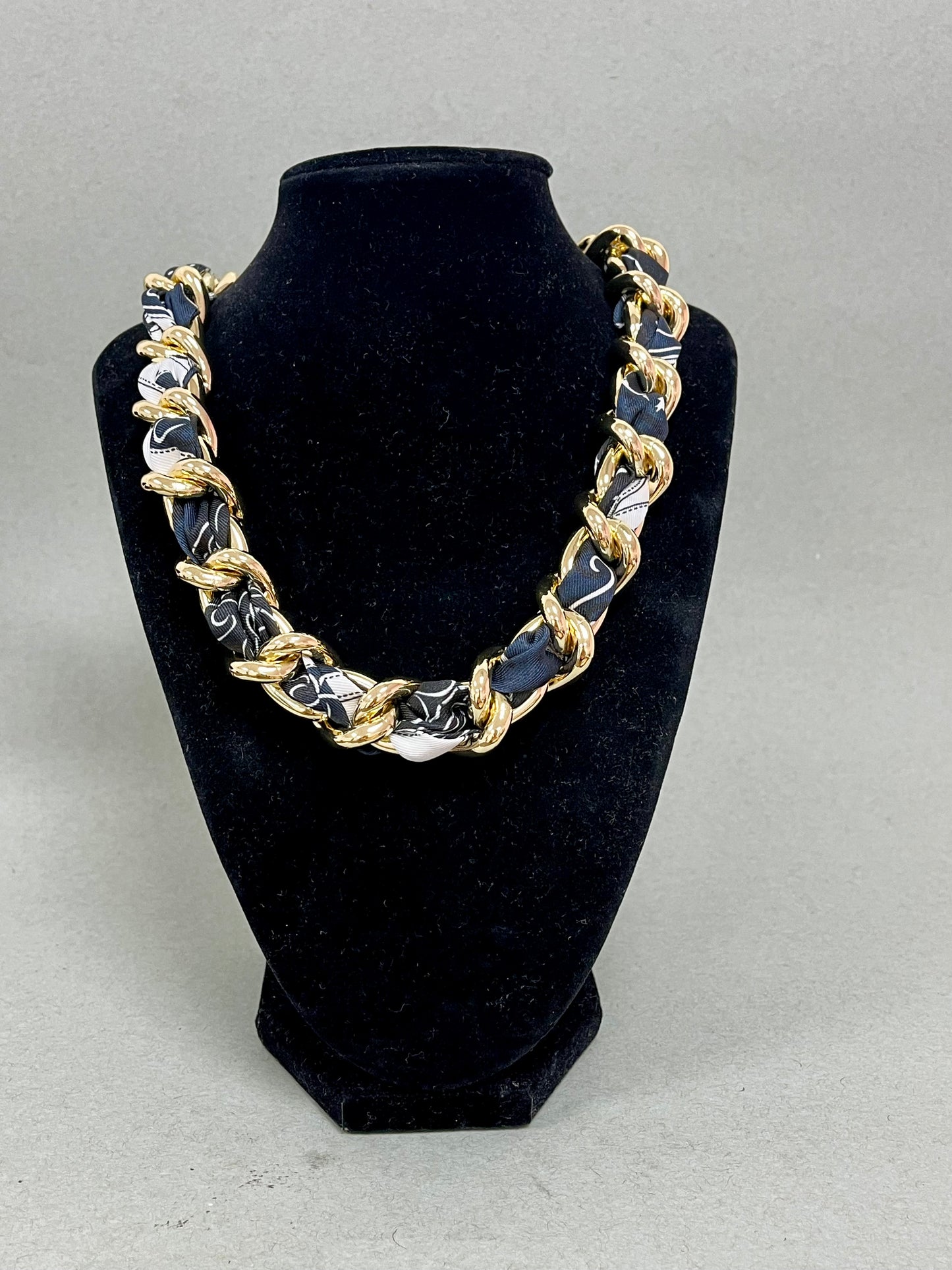 Scarf and Chain Necklace- 4 Colors