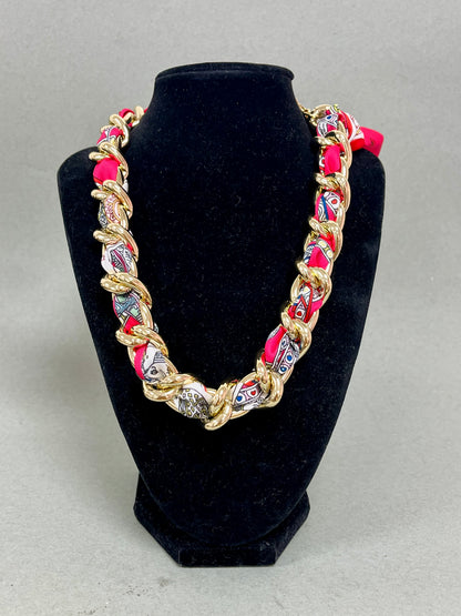 Scarf and Chain Necklace- 4 Colors