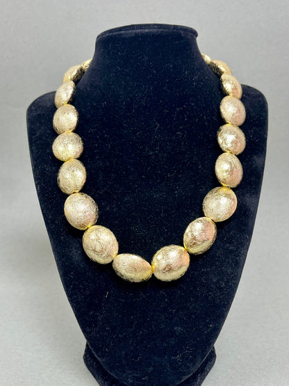 Matte Multi Flat Round Necklace (Silver and Gold)