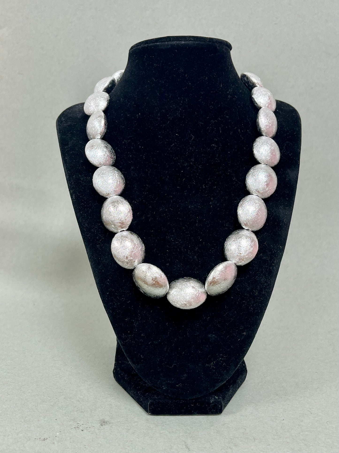 Matte Multi Flat Round Necklace (Silver and Gold)