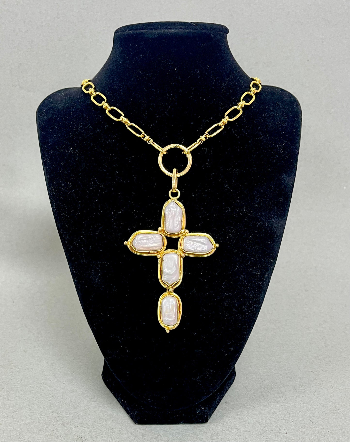 Willow Pearl Cross Pendant Necklace