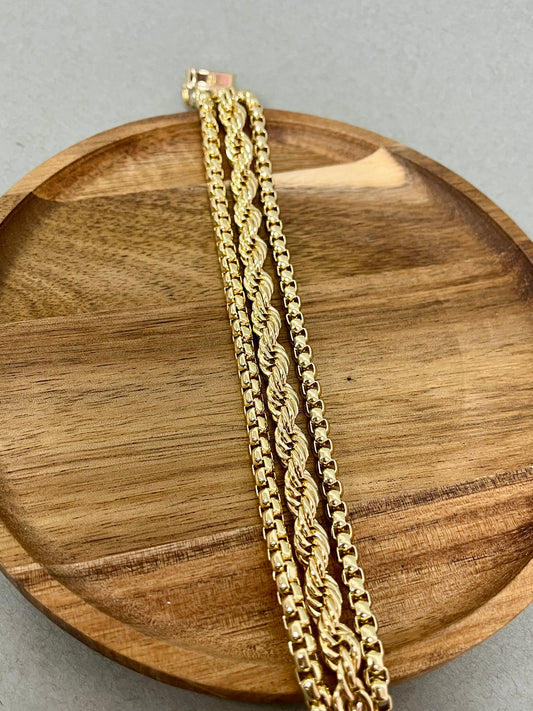Lux 3 Strand Magnetic Gold Bracelet