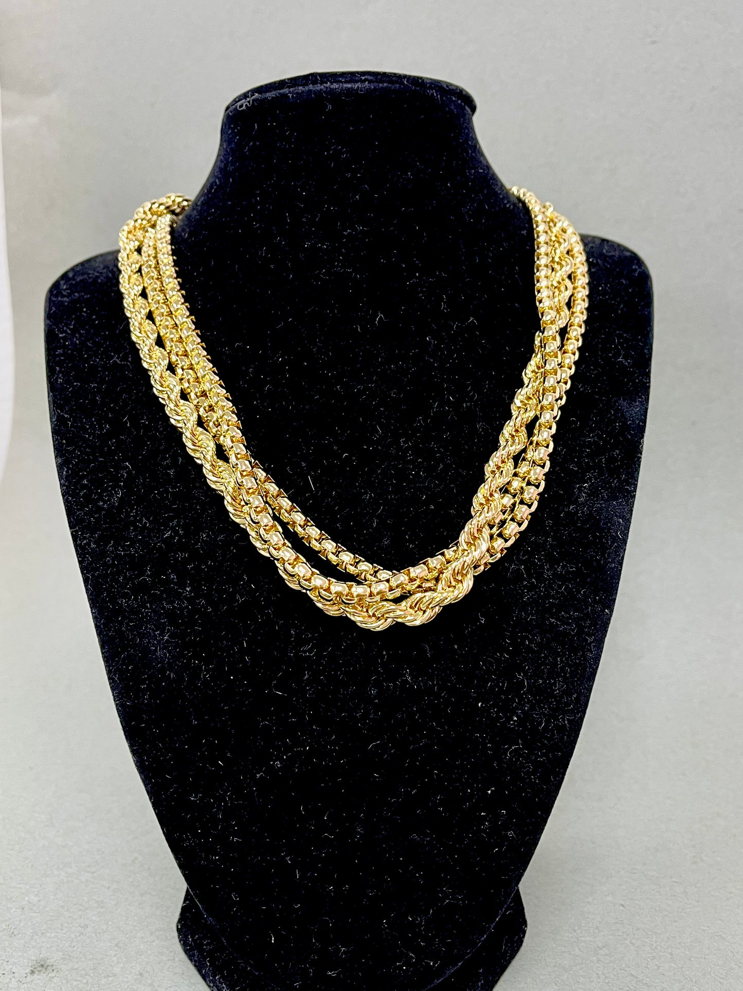 Lux 3 Strand Gold Necklace