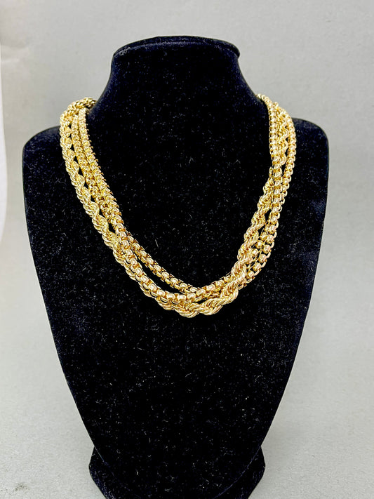 Lux 3 Strand Gold Necklace