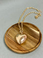Extra Long Puffy Heart Necklace (silver and gold)