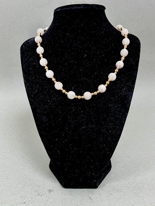 White Spaced Magnetic Necklace