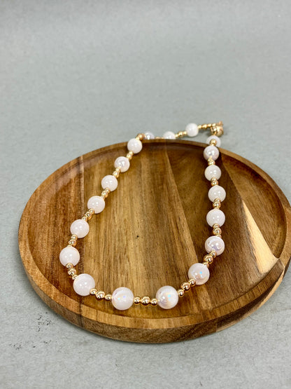 White Spaced Magnetic Necklace