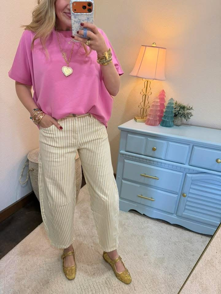 KanCan Tan Stripe Horseshoe Jeans