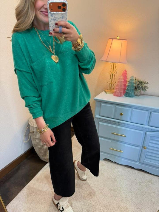 Kelly Green Melange Long Sleeve