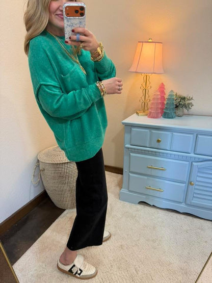 Kelly Green Melange Long Sleeve