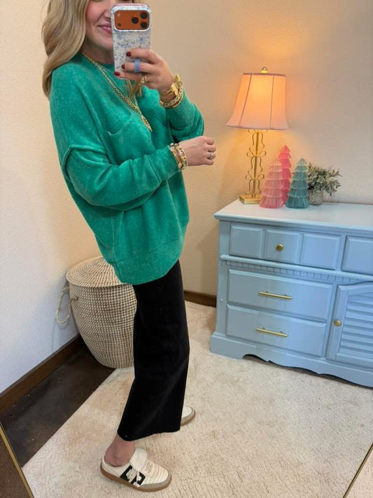 Kelly Green Melange Long Sleeve