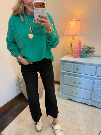 Kelly Green Melange Long Sleeve