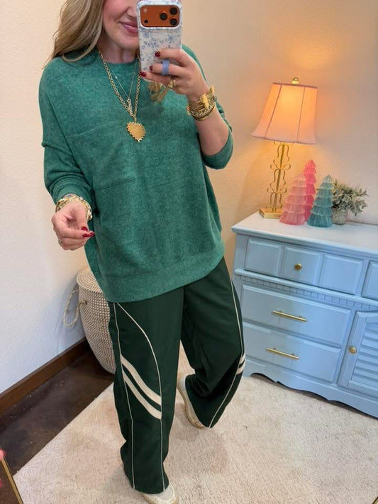 Dark Green Melange Long Sleeve