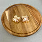 Gold Puffy Thick Clover Stud