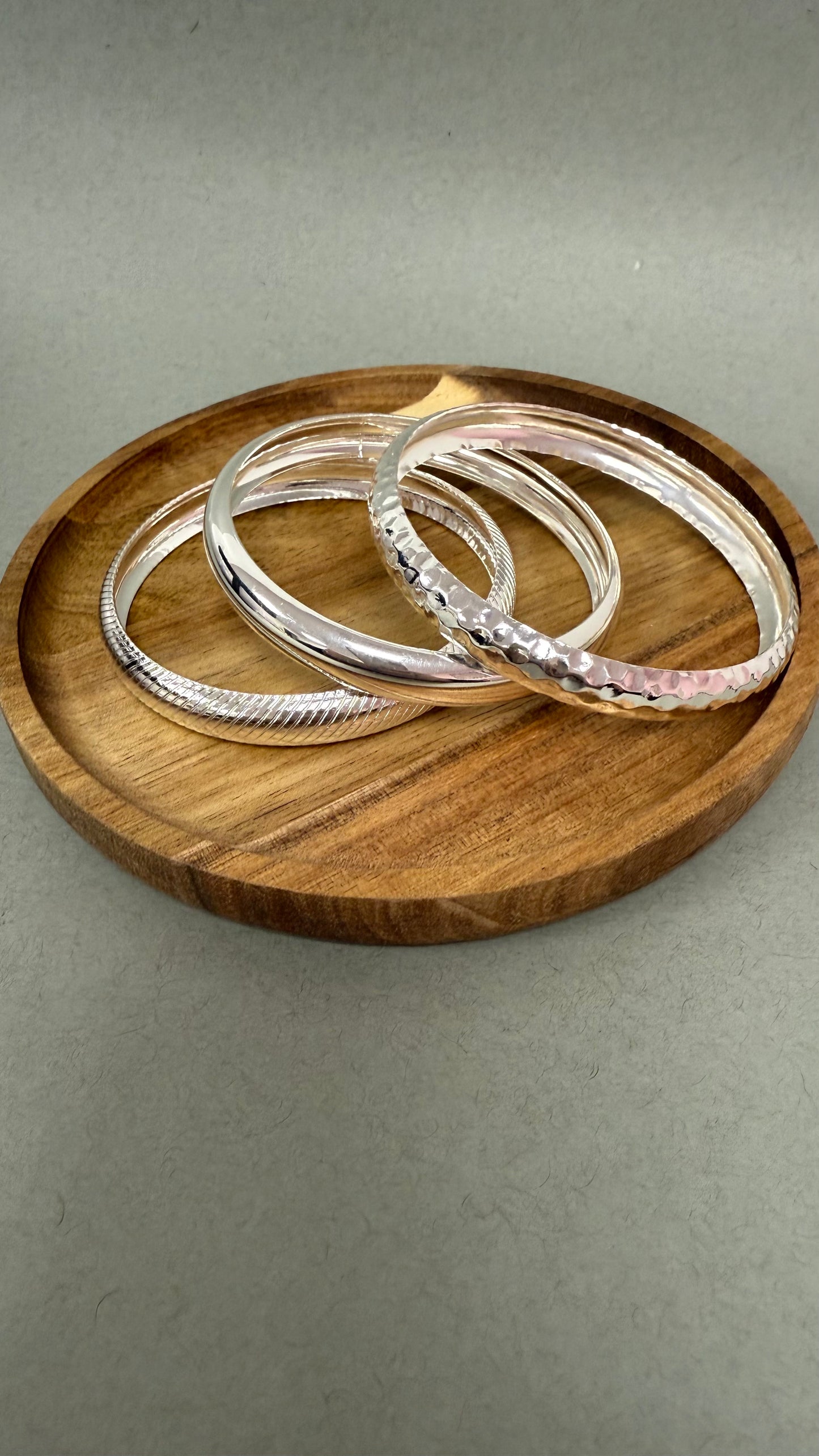 Set of 3 Multi Textured Bangles