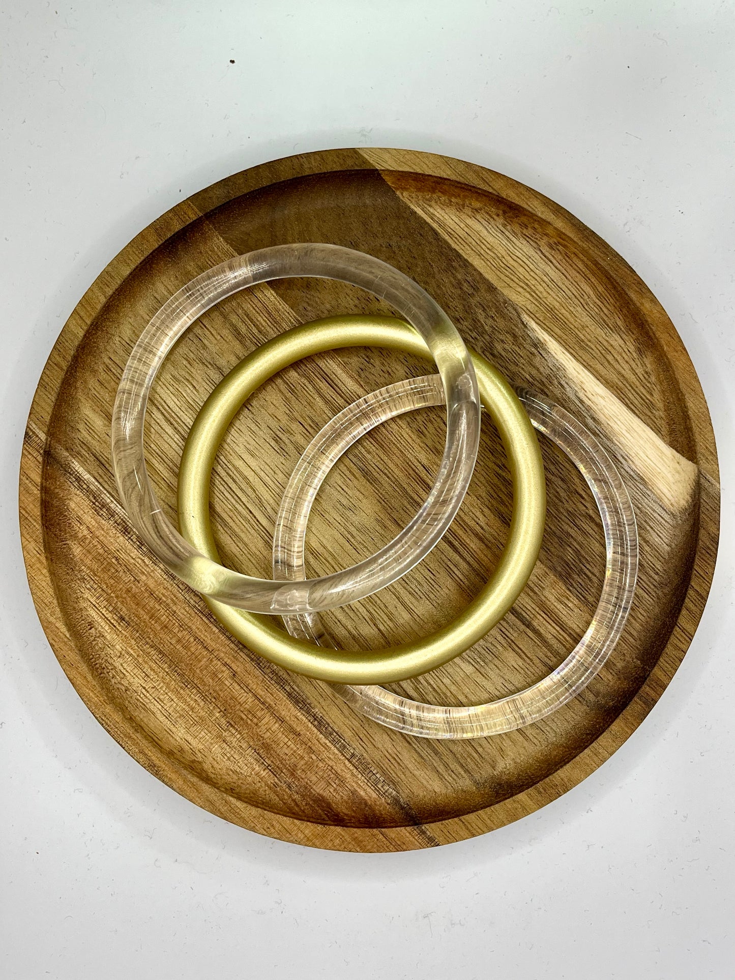 Gold and Clear Bracelet Set