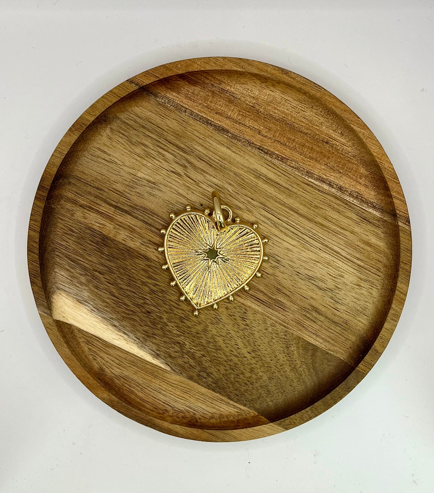 Textured Heart Charm Pendant