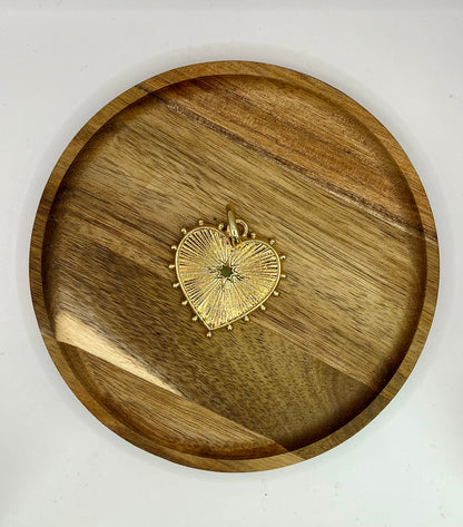 Textured Heart Charm Pendant
