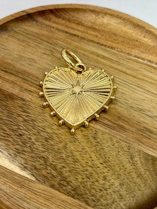 Textured Heart Charm Pendant