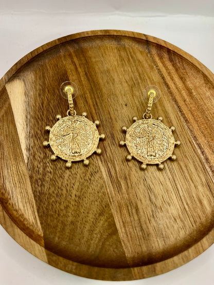 Vintage Dangle Coin Earrings