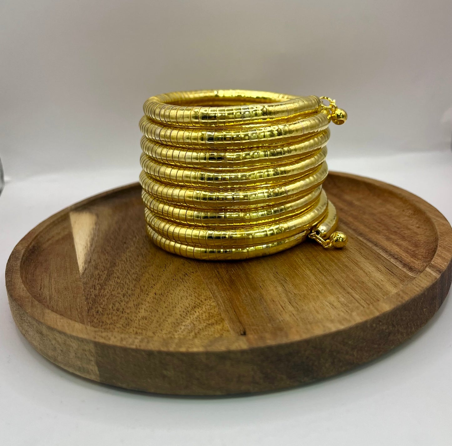 Gold 6 Row Bangle Omega Wrap Bracelet