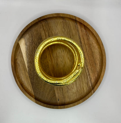 Gold 6 Row Bangle Omega Wrap Bracelet