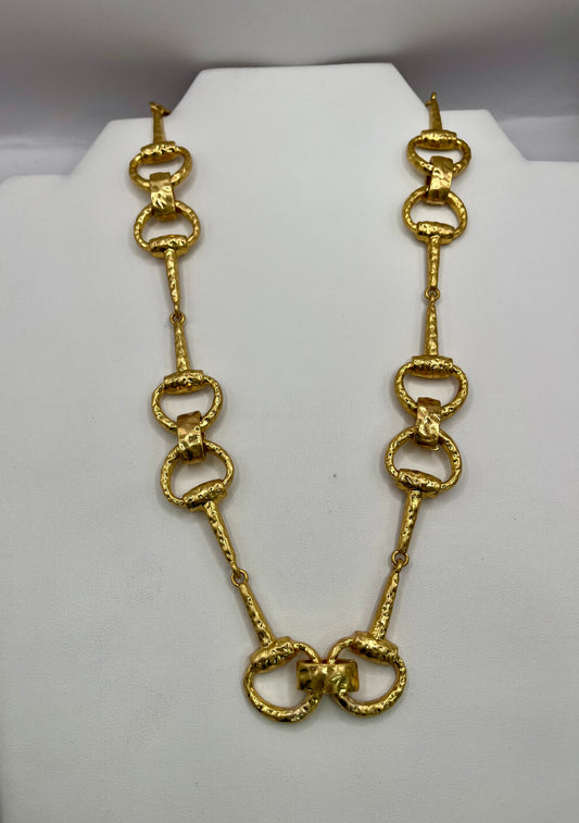 24K Vintage Horsebit Necklace (Silver and Gold)