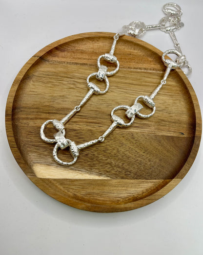 24K Vintage Horsebit Necklace (Silver and Gold)