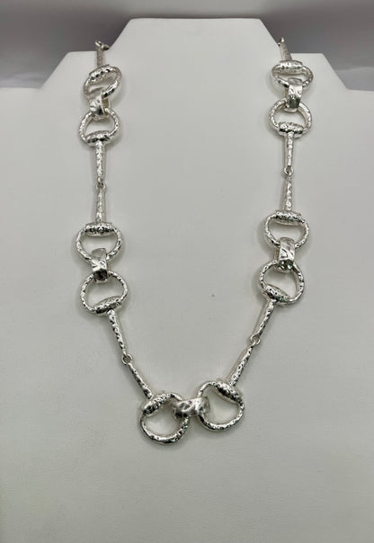 24K Vintage Horsebit Necklace (Silver and Gold)