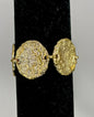 Gold Hammered Flat Coin Bracelet