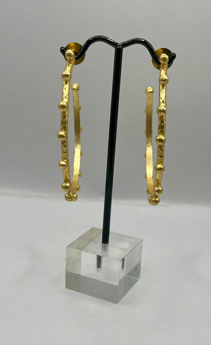 Luxe Antique Ball Studded Hoops
