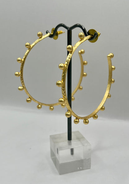 Luxe Antique Ball Studded Hoops