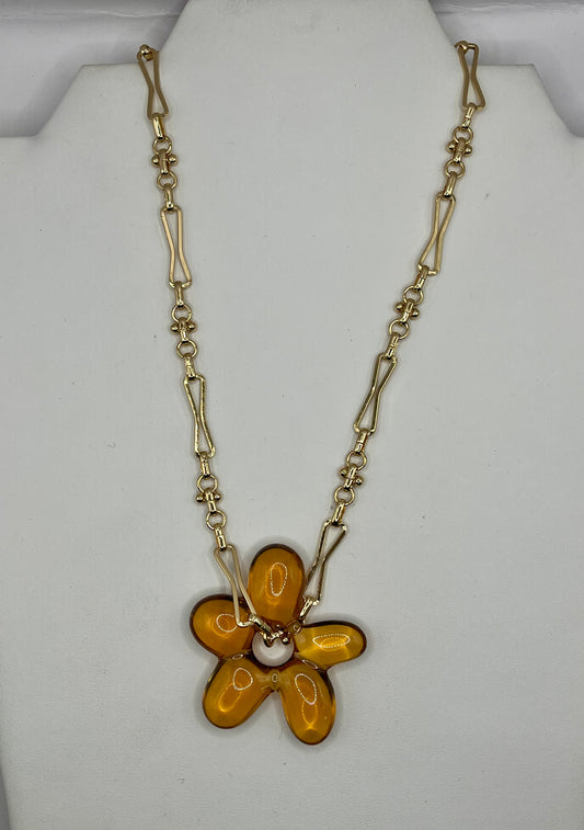 Acrylic Flower Necklace- 2 Colors
