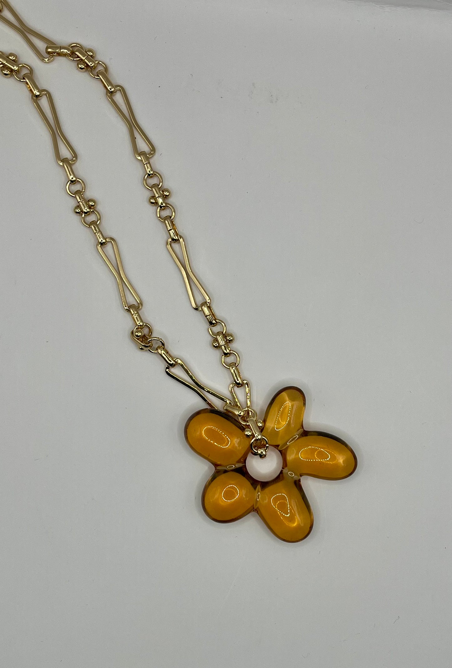 Acrylic Flower Necklace- 2 Colors