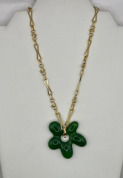 Acrylic Flower Necklace- 2 Colors