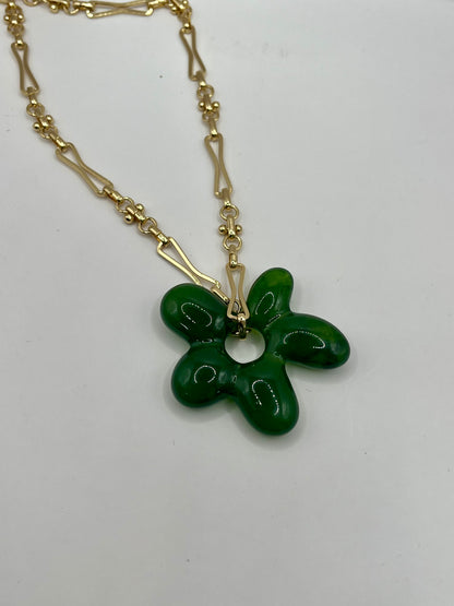 Acrylic Flower Necklace- 2 Colors
