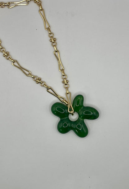 Acrylic Flower Necklace- 2 Colors