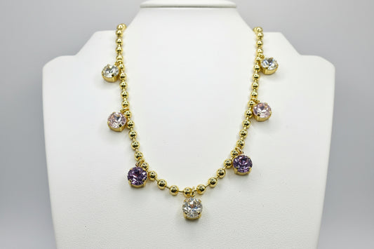 Lux Crystal Drop Down Necklace