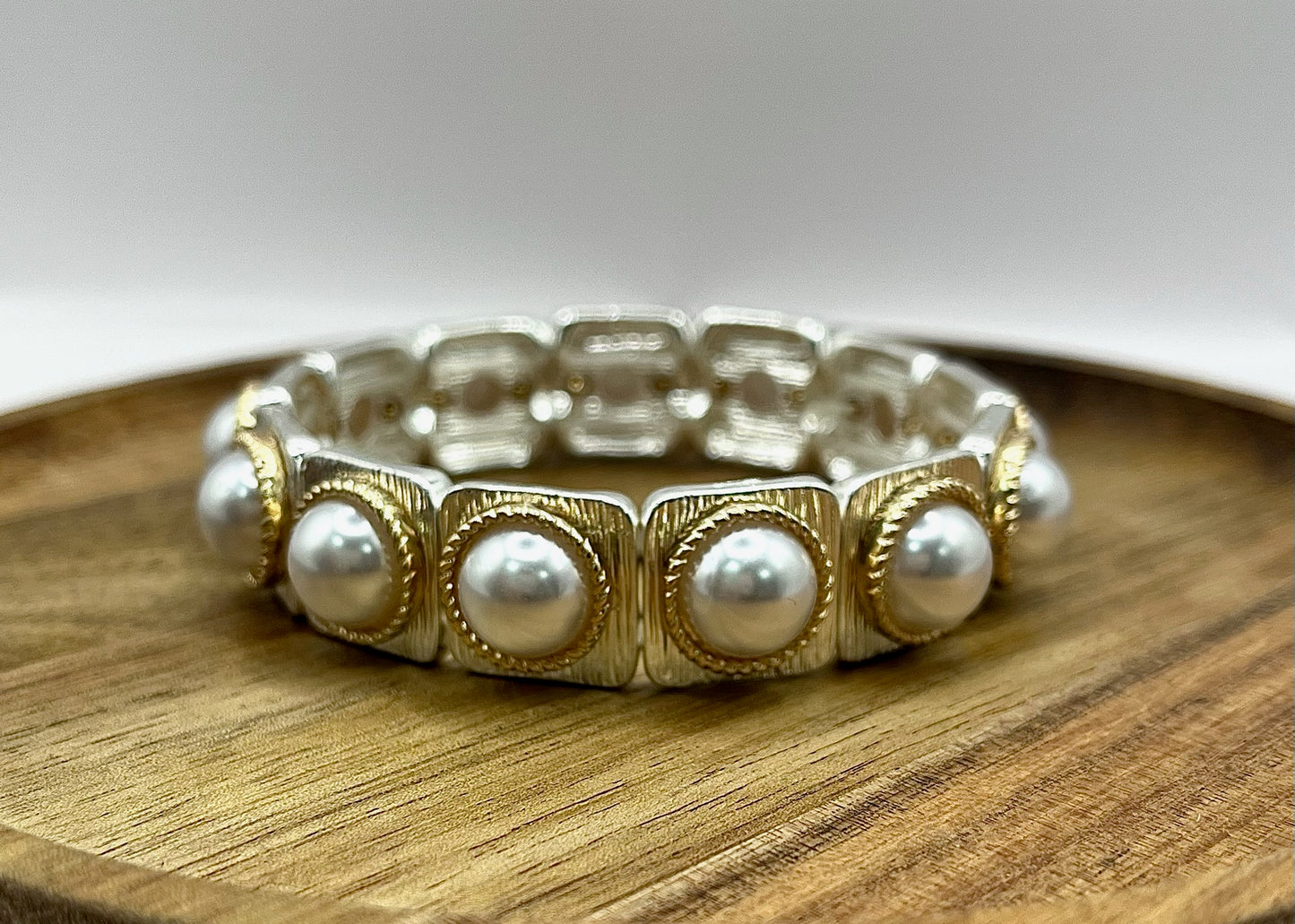 Square Pearl Stretchy Bracelet