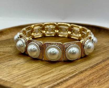Square Pearl Stretchy Bracelet