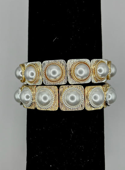 Square Pearl Stretchy Bracelet
