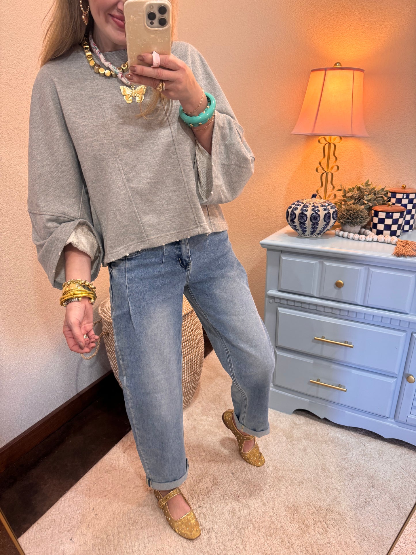 Vervet Front Pleat Cuffed Jeans