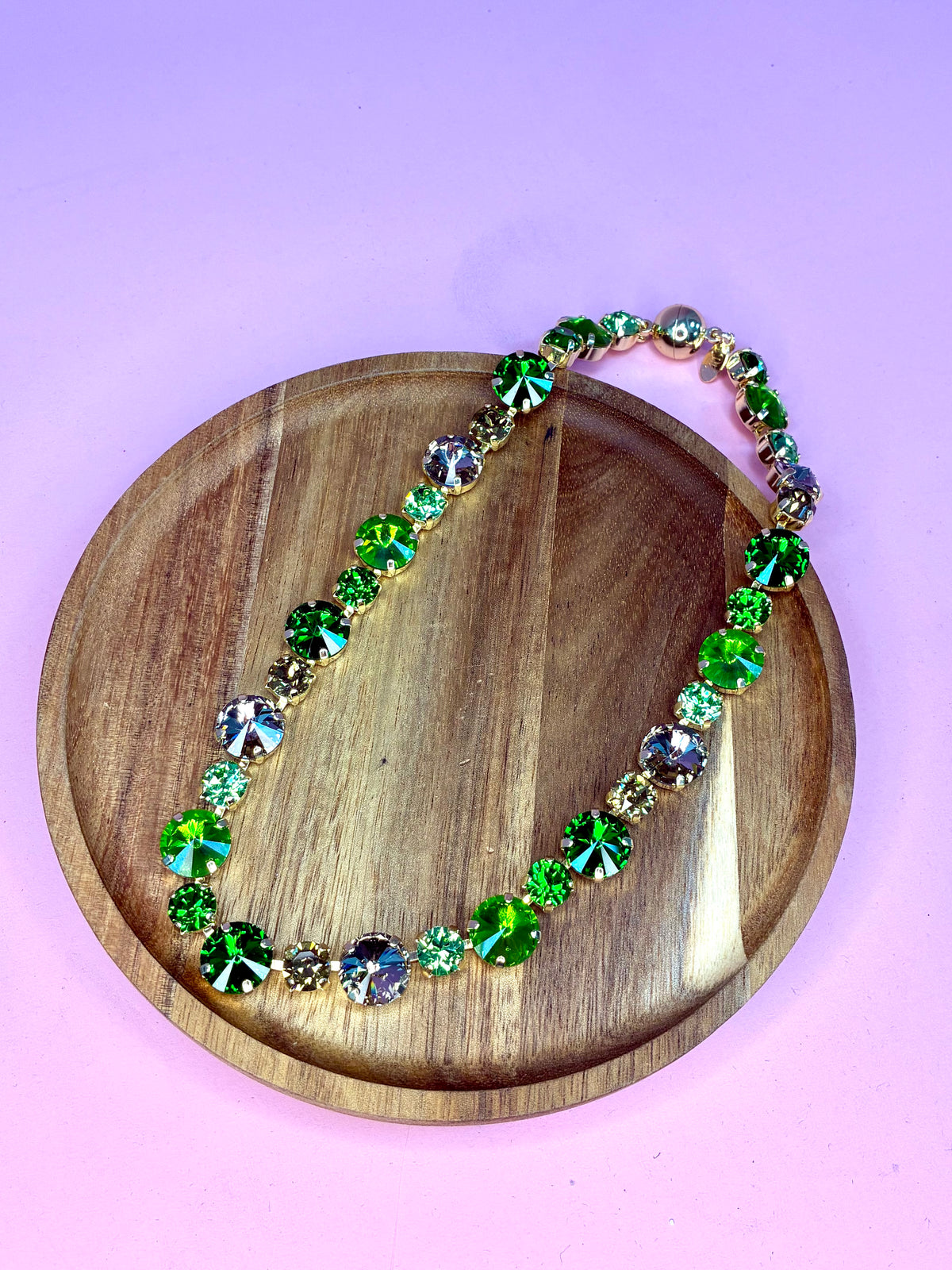 Heather Welper Green Crystal Luxe Magnetic Necklace