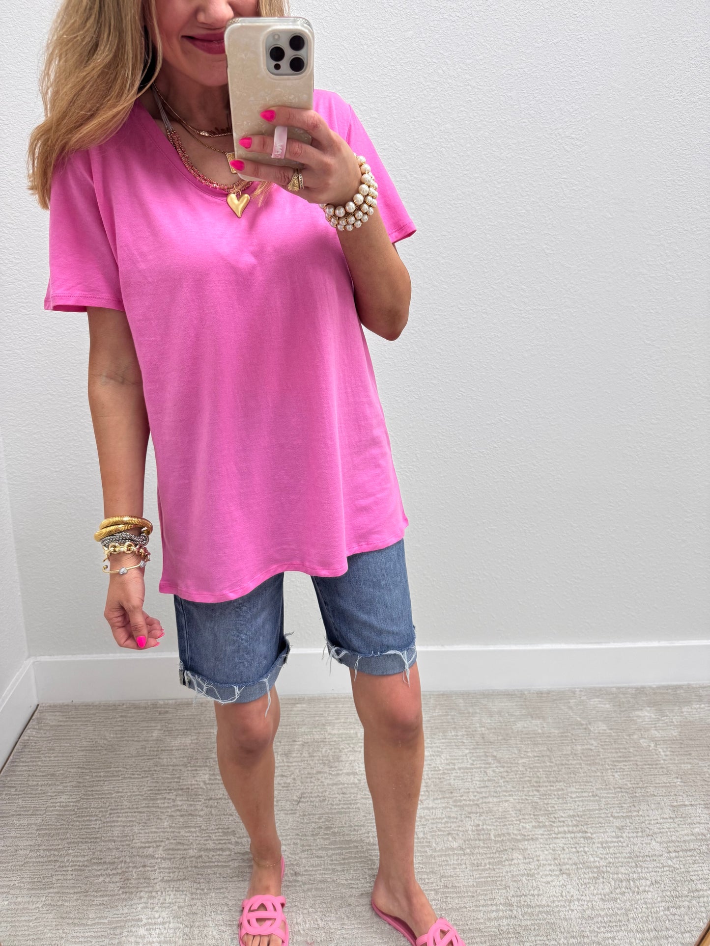 Candy Pink Boyfriend Vneck